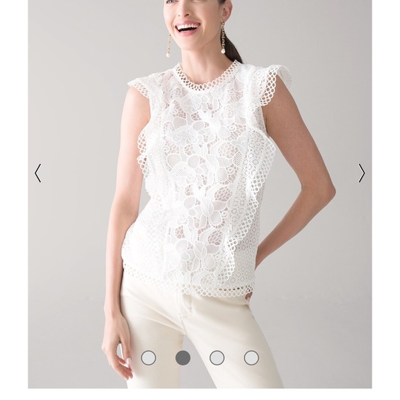 NWT WHBM RUFFLE AND LACE SLEEVELESS TOP - Size 4 - Picture 3 of 9